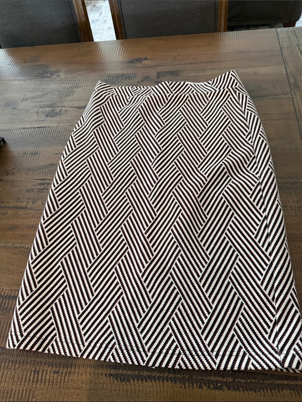 Black and White Geometric Pencil Skirt Maeve Anthropologie